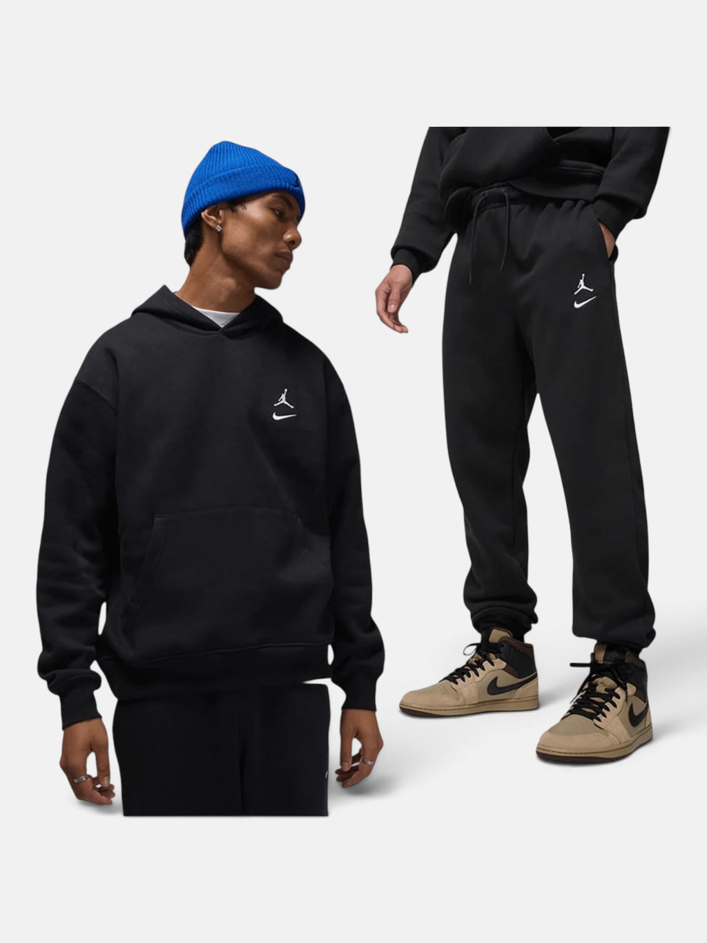 Спортивний костюм чоловічий Air Jordan Swoosh Brooklyn Fleece Pullover And Jogger Set Black II2593-010/IM1361-010