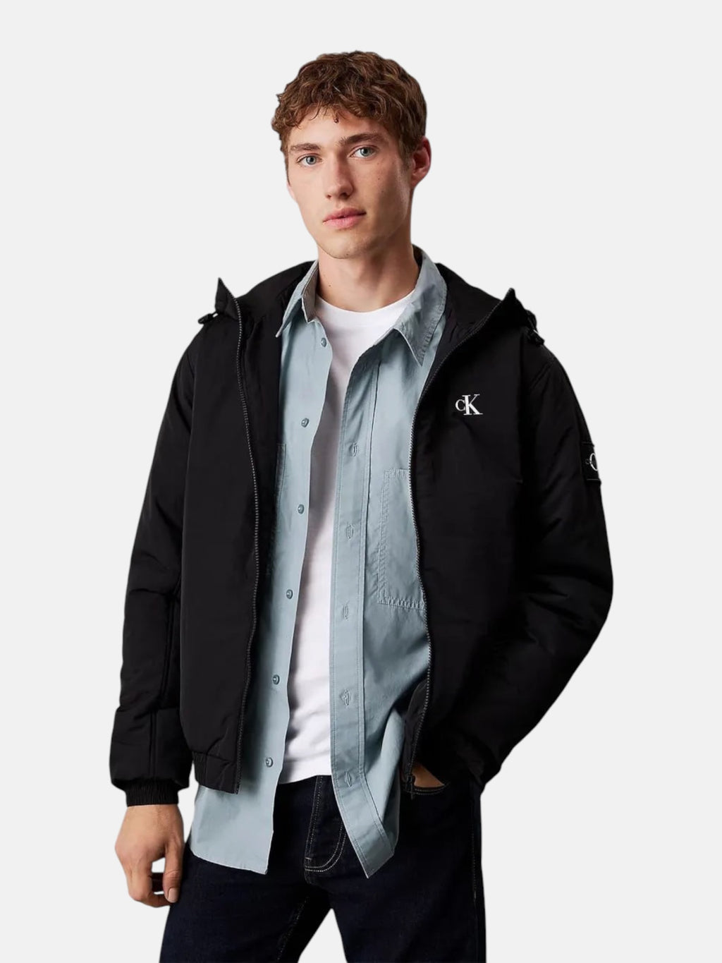 Куртка чоловіча Calvin Klein Jeans Padded Hooded Harrington Black J30J325596