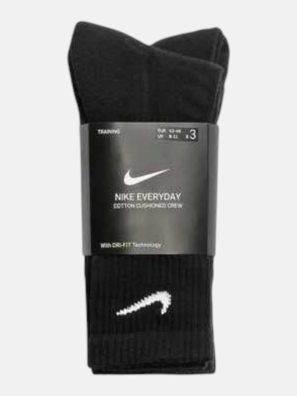 Шкарпетки унісекс Nike Everyday Cushioned Crew (3 пари) Black/White SX7664-010