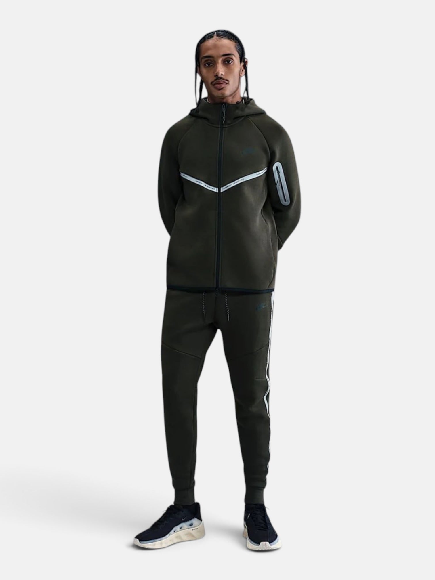 Толстовка чоловіча Nike Tech Fleece Windrunner Full-Zip Reflective "Olive" IM6537-355