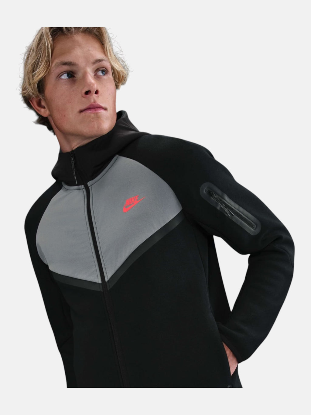 Толстовка чоловіча Nike Tech Fleece Windrunner "Black/Grey" IH4302-010