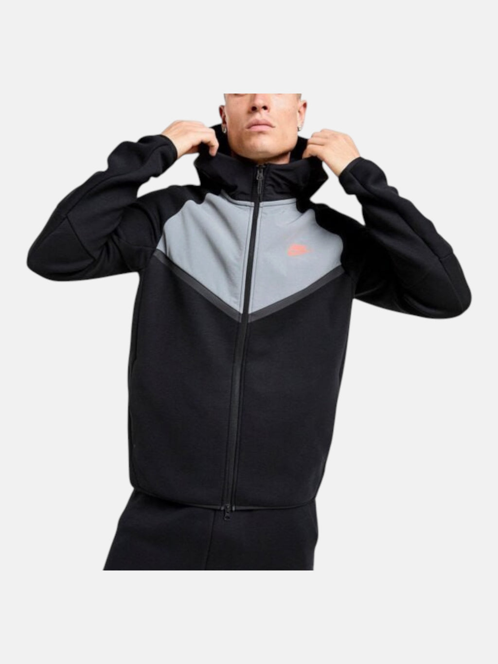 Толстовка чоловіча Nike Tech Fleece Windrunner "Black/Grey" IH4302-010