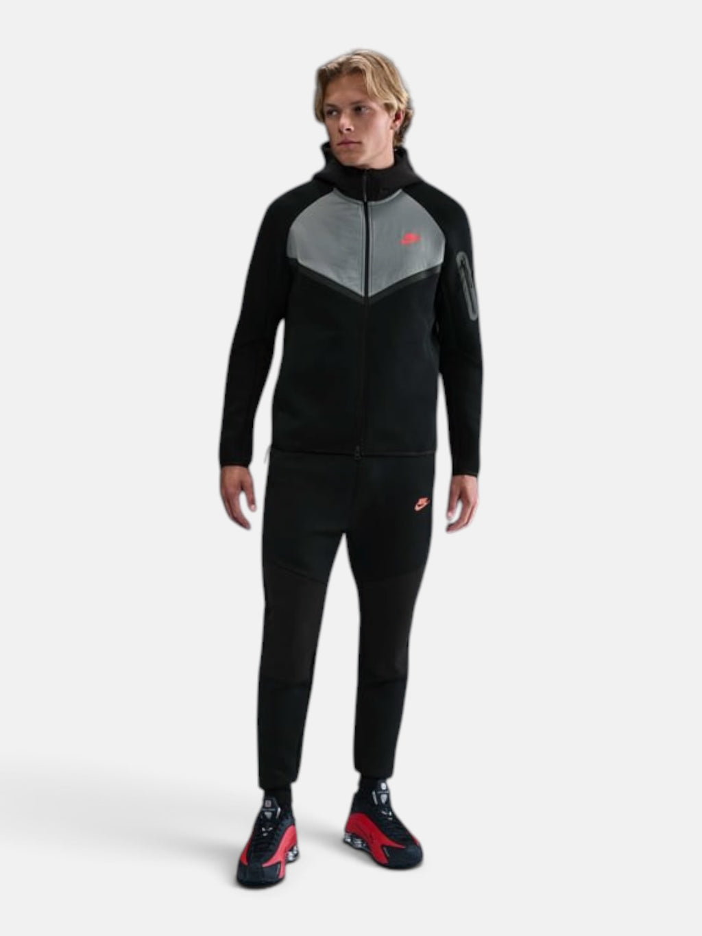 Толстовка чоловіча Nike Tech Fleece Windrunner "Black/Grey" IH4302-010