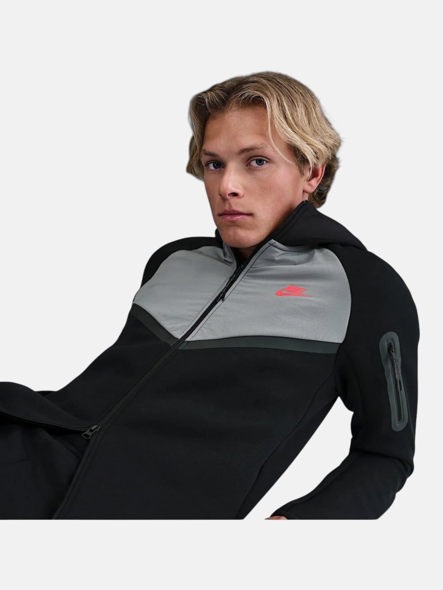 Толстовка чоловіча Nike Tech Fleece Windrunner "Black/Grey" IH4302-010