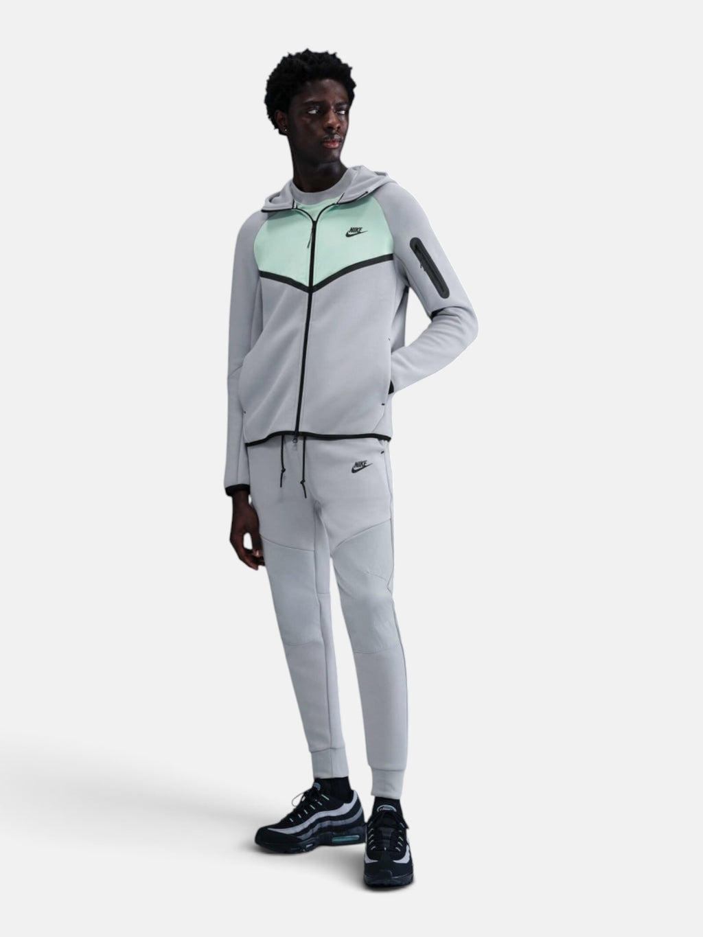 Толстовка чоловіча Nike Tech Fleece Windrunner "Wolf Grey/Mint" IH4302-012