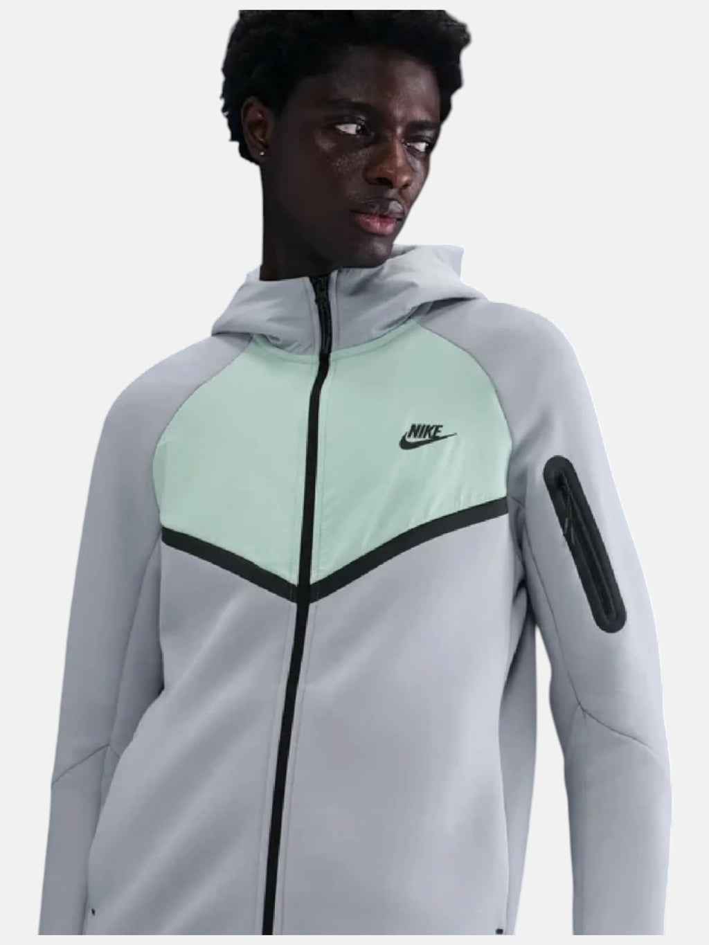 Толстовка чоловіча Nike Tech Fleece Windrunner "Wolf Grey/Mint" IH4302-012
