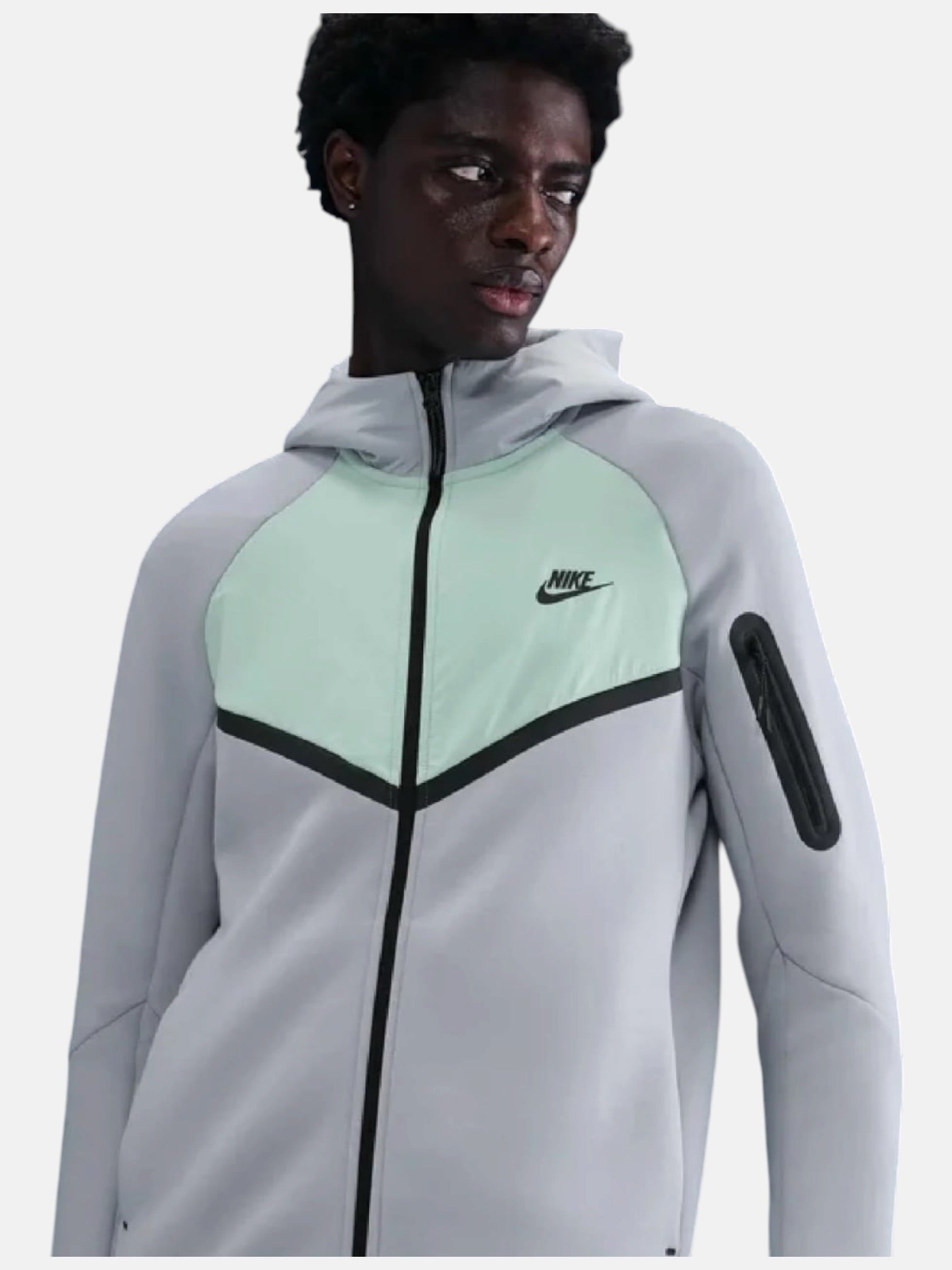 Толстовка чоловіча Nike Tech Fleece Windrunner "Wolf Grey/Mint" IH4302-012