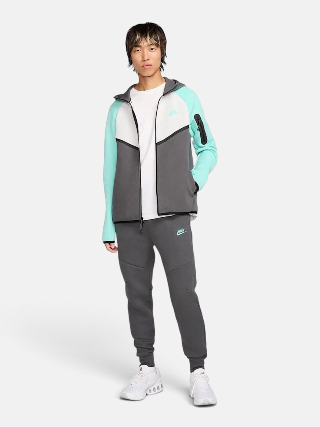 Толстовка чоловіча Nike Tech Fleece Windrunner "Turquoise/White" HV6512-068