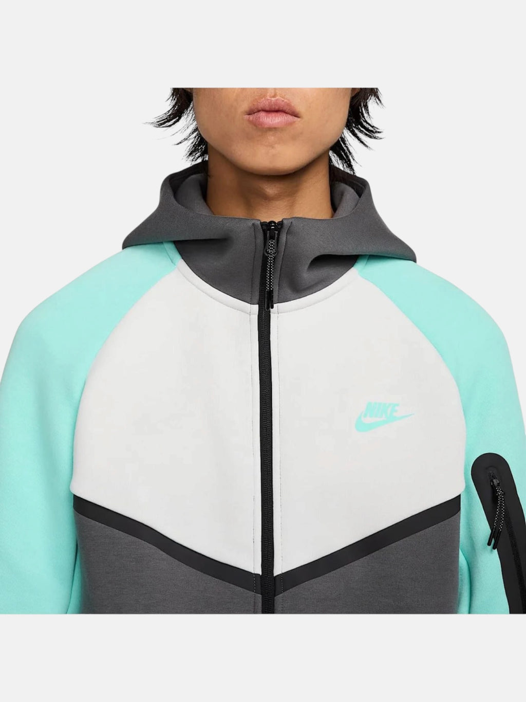 Толстовка чоловіча Nike Tech Fleece Windrunner "Turquoise/White" HV6512-068