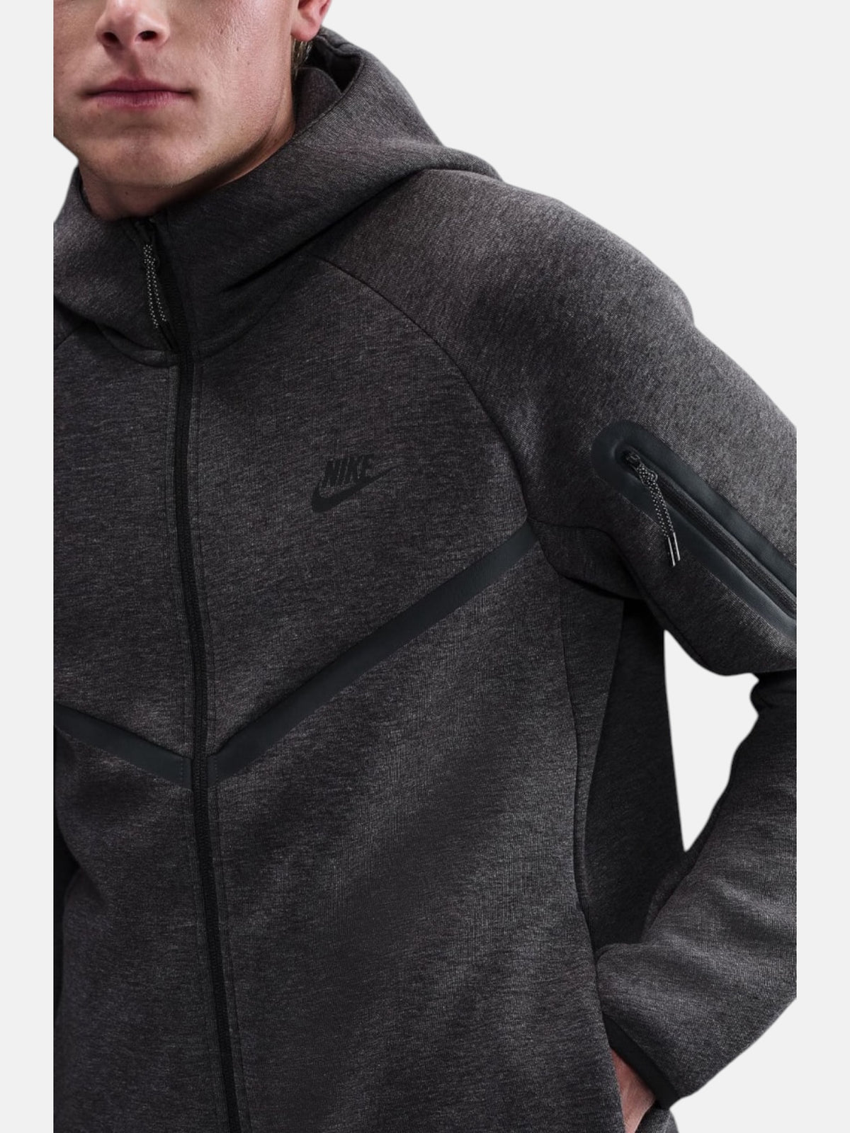 Толстовка чоловіча Nike Tech Fleece Windrunner "Black Heather" HV0949-032