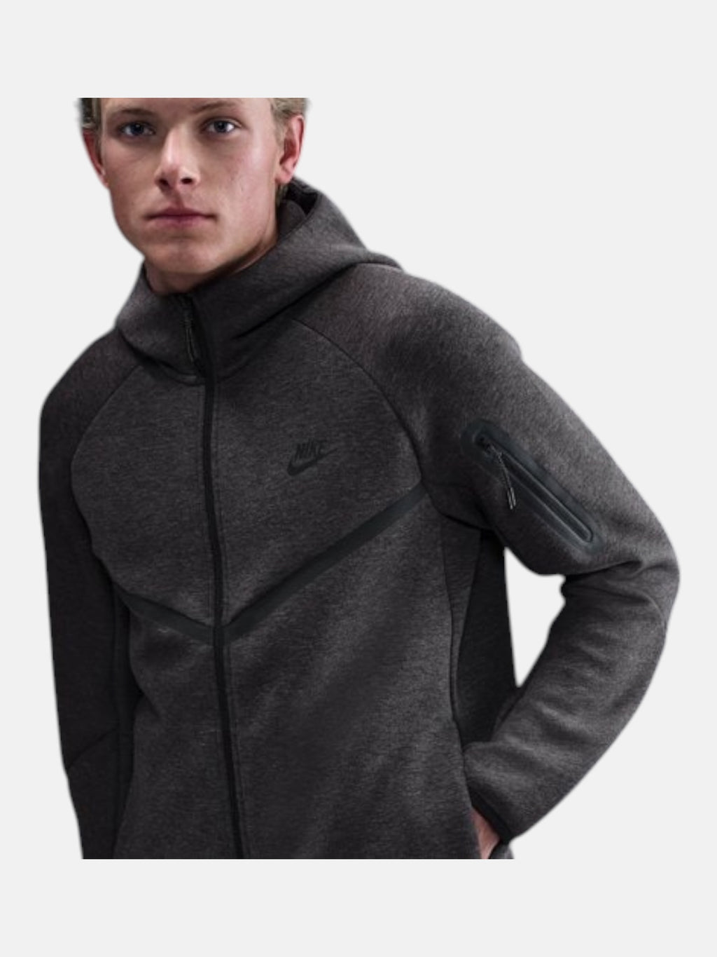 Толстовка чоловіча Nike Tech Fleece Windrunner "Black Heather" HV0949-032