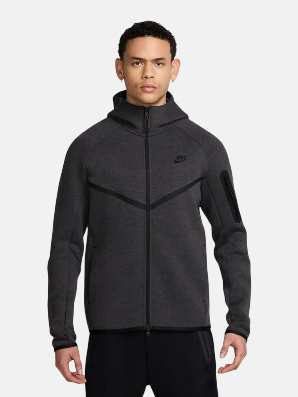 Толстовка чоловіча Nike Tech Fleece Windrunner "Black Heather" HV0949-032