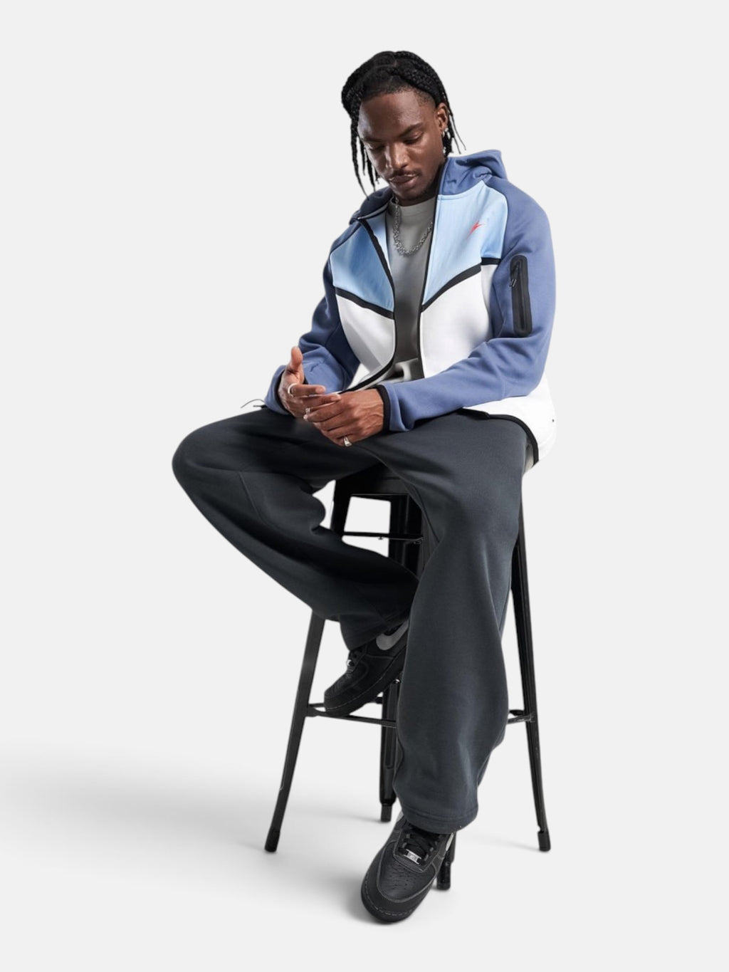 Толстовка чоловіча Nike Tech Fleece Windrunner "Light Blue/Navy" IH4302-100