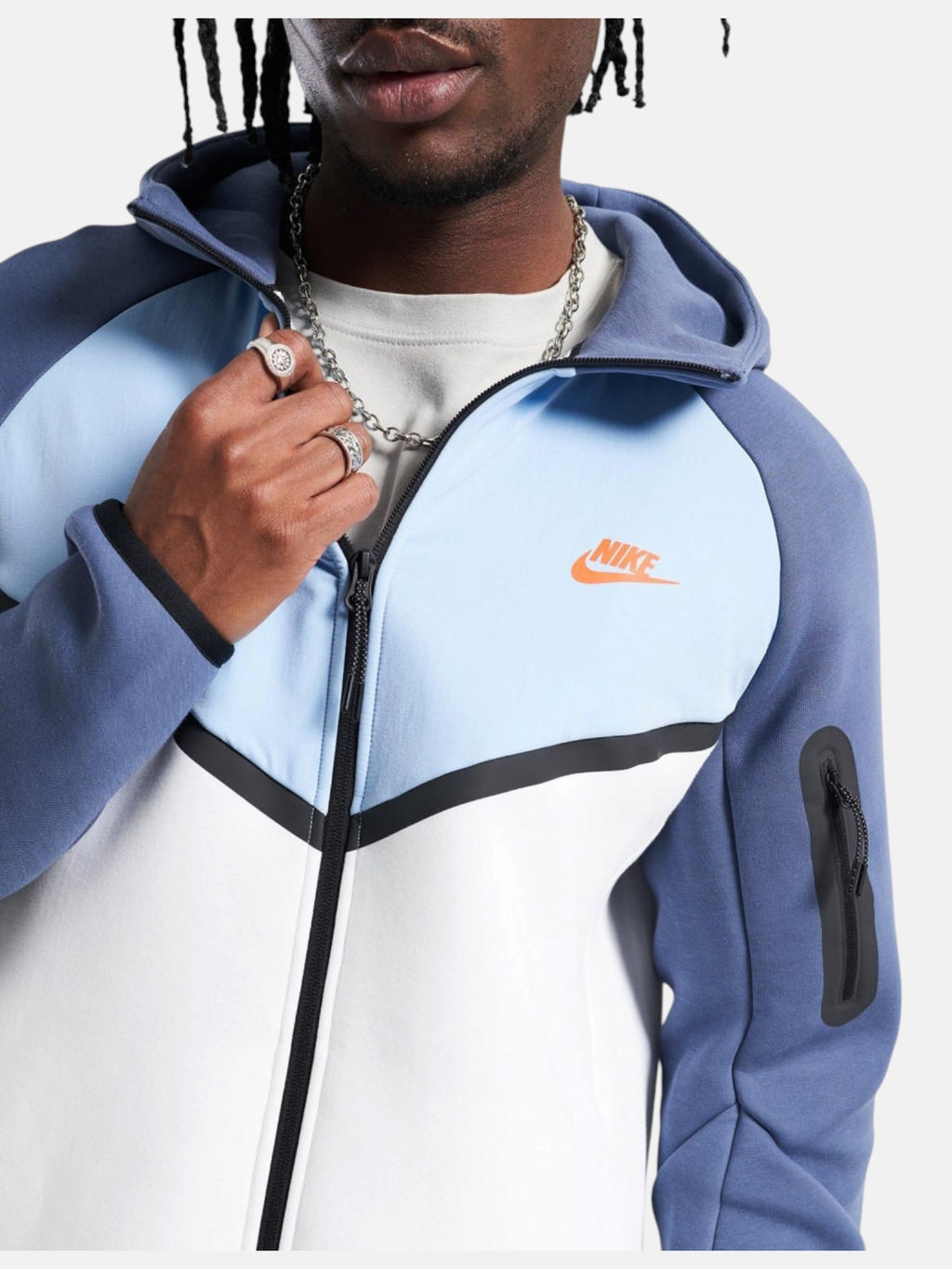 Толстовка чоловіча Nike Tech Fleece Windrunner "Light Blue/Navy" IH4302-100