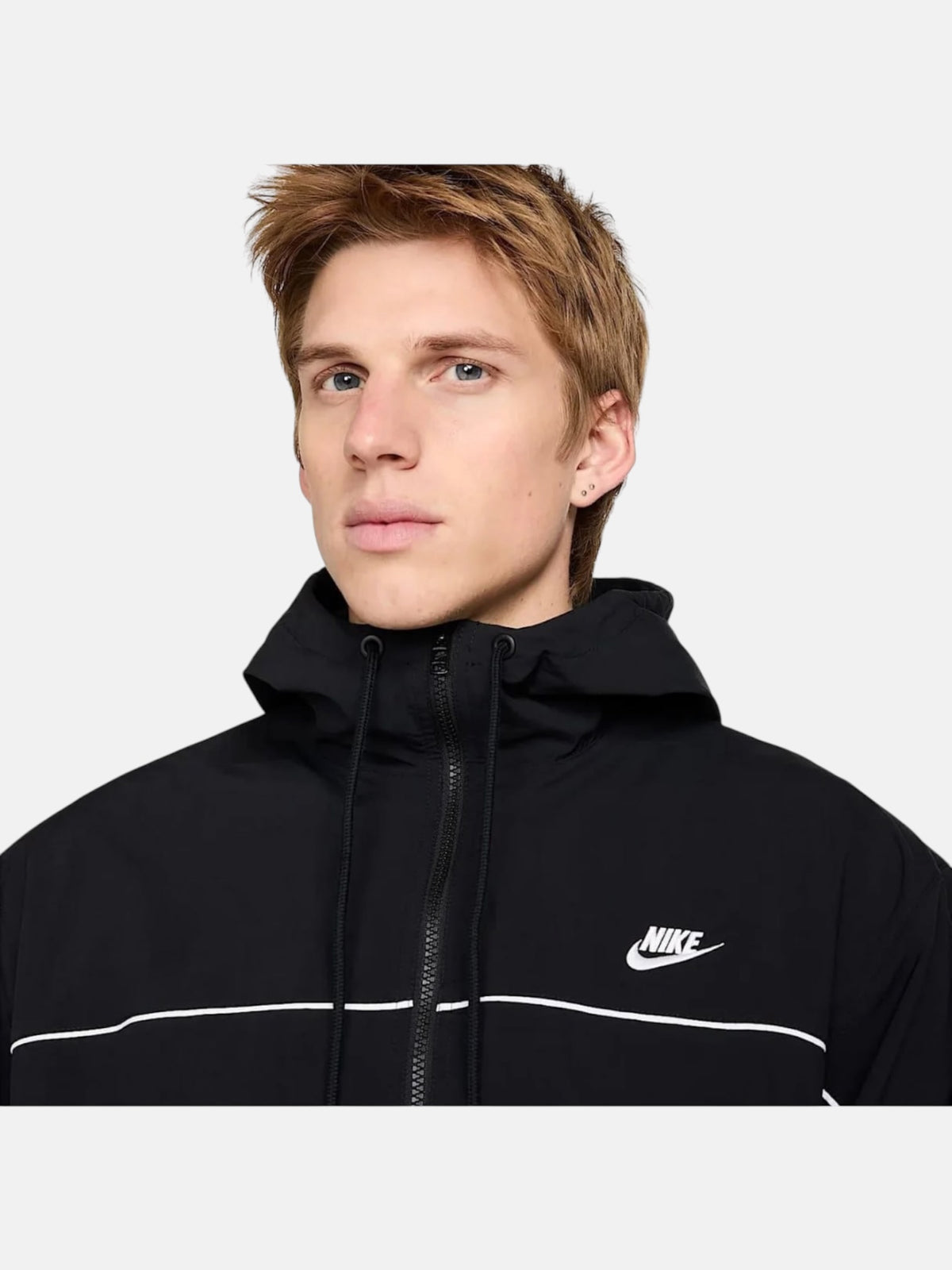 Чоловіча вітровка Nike Club Hooded Jacket Black / White HJ2012-010