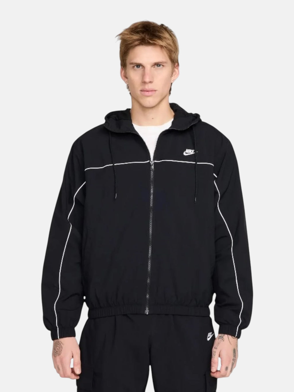 Чоловіча вітровка Nike Club Hooded Jacket Black / White HJ2012-010