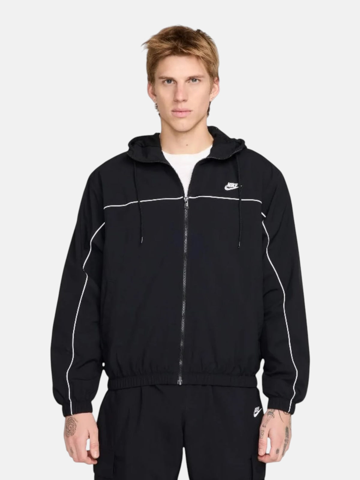 Чоловіча вітровка Nike Club Hooded Jacket Black / White HJ2012-010