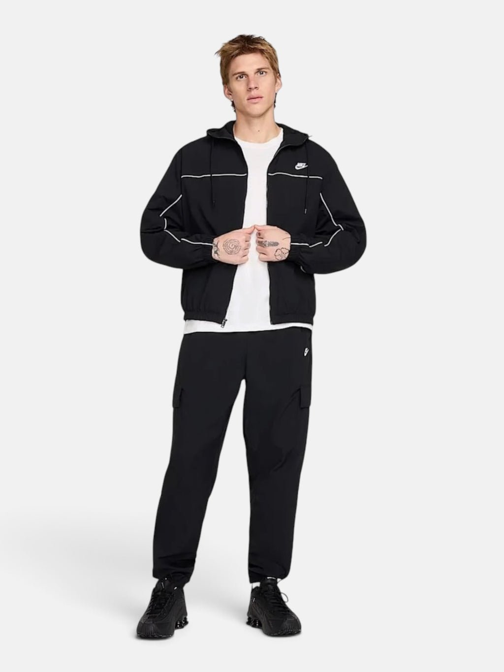 Чоловіча вітровка Nike Club Hooded Jacket Black / White HJ2012-010