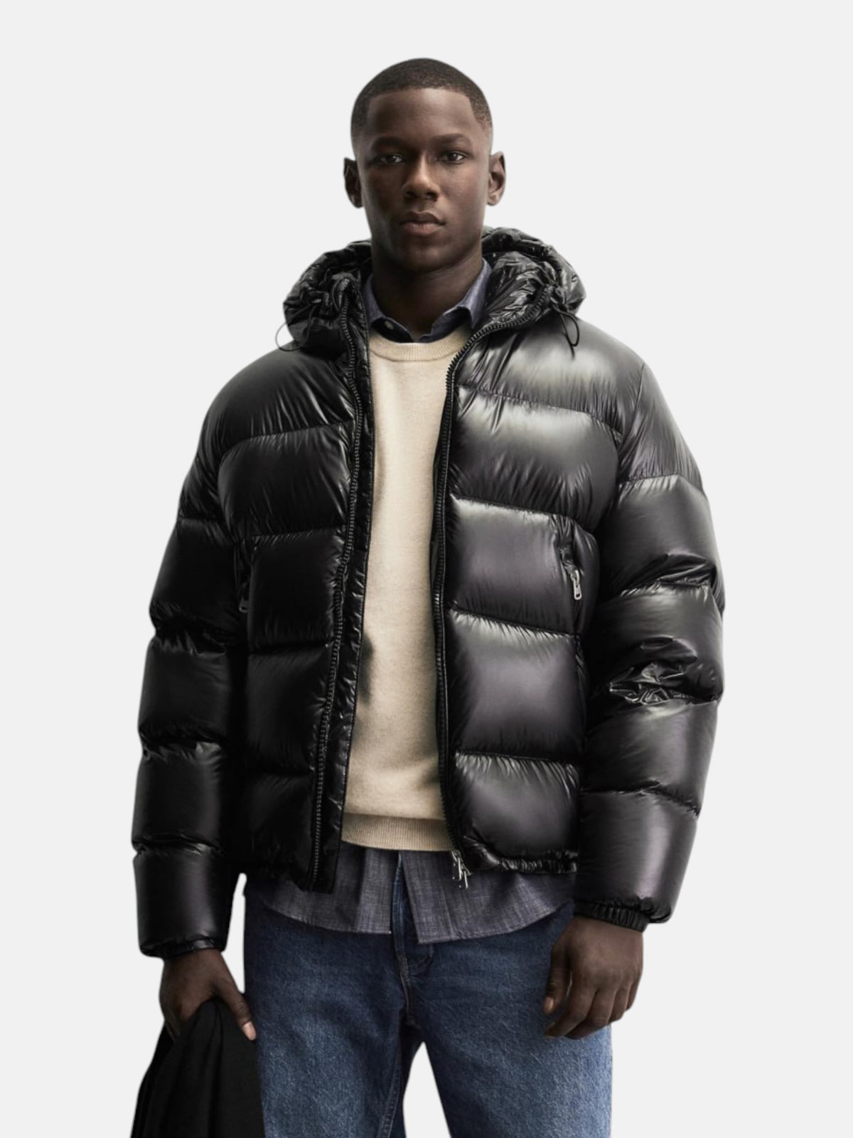 Чоловіча пухова куртка Zara Water Repellent 80% Down / 20% Feather Black 3411/510/800