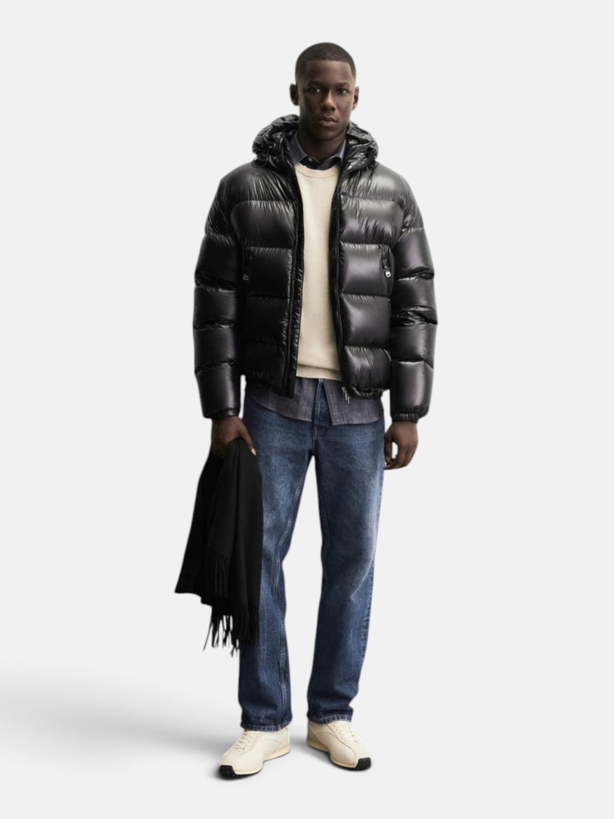 Чоловіча пухова куртка Zara Water Repellent 80% Down / 20% Feather Black 3411/510/800
