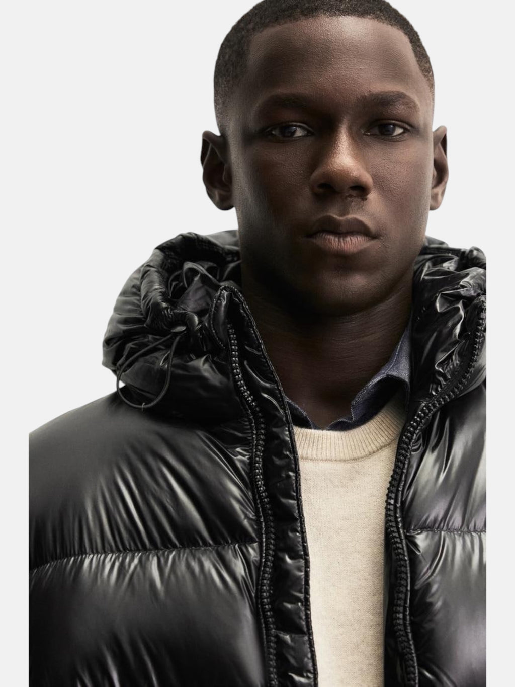Чоловіча пухова куртка Zara Water Repellent 80% Down / 20% Feather Black 3411/510/800