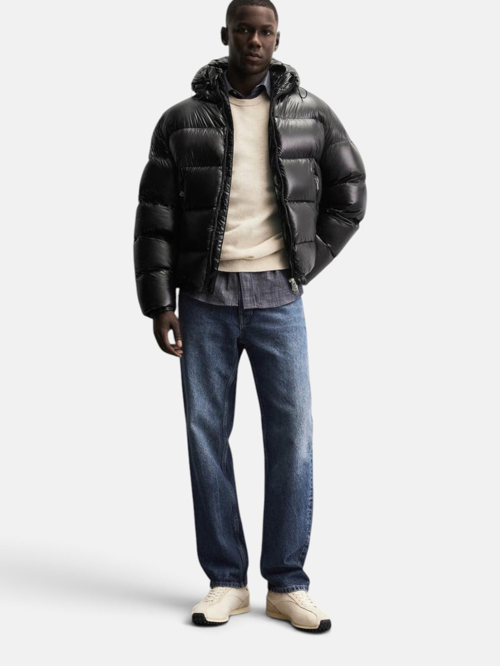 Чоловіча пухова куртка Zara Water Repellent 80% Down / 20% Feather Black 3411/510/800