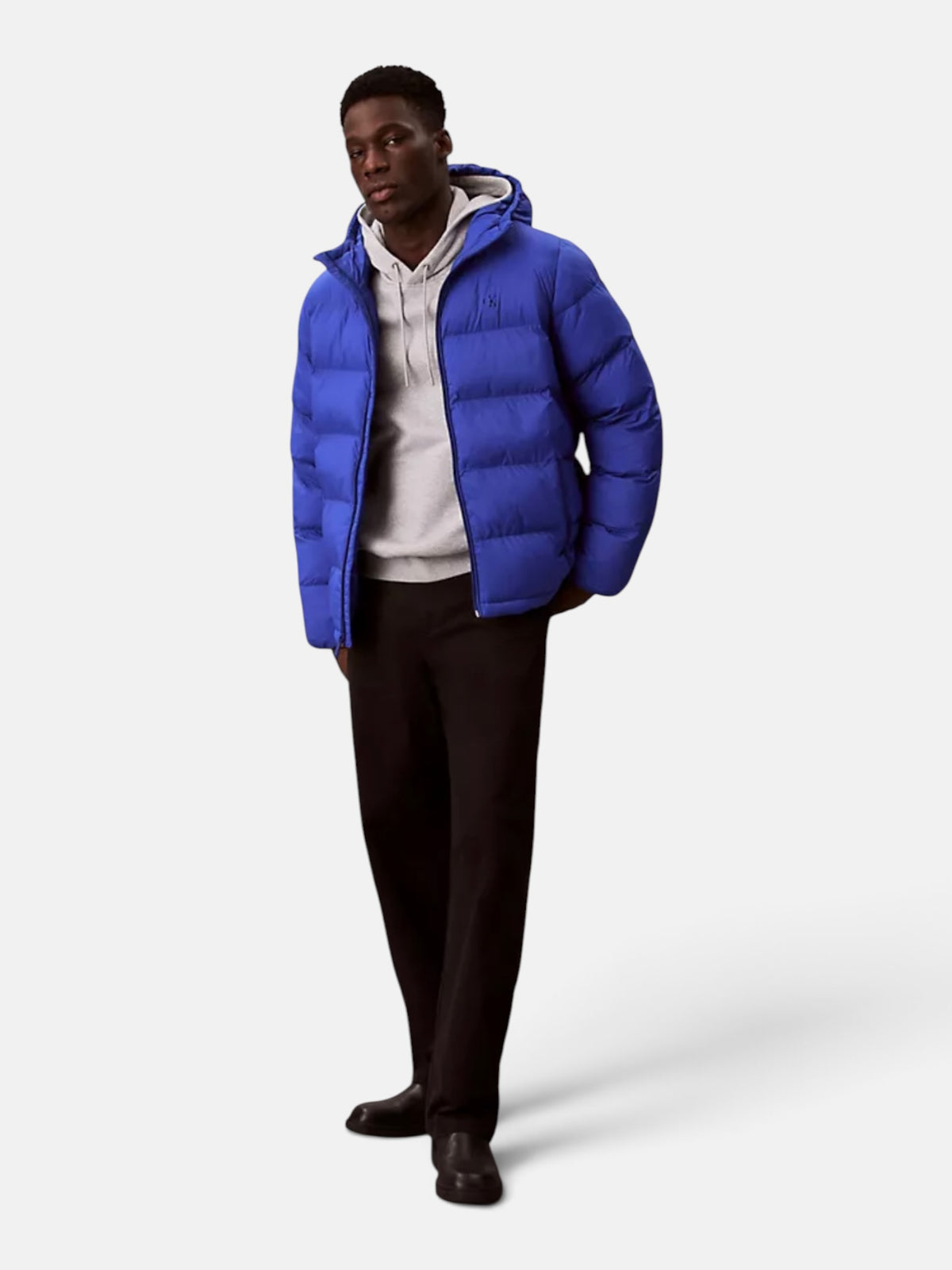 Чоловіча утеплена куртка Calvin Klein Hooded Puffer Jacket Cobalt Blue 4LC507G401