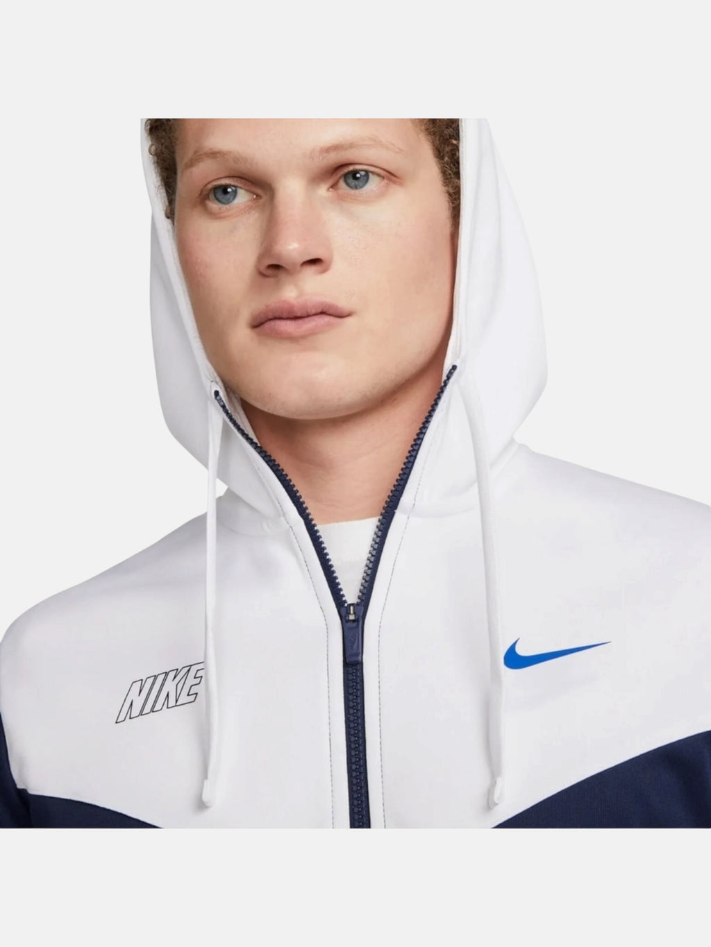 Чоловіча кофта Nike Sportswear Repeat Full-Zip Hoodie Blue/White DX2025-411