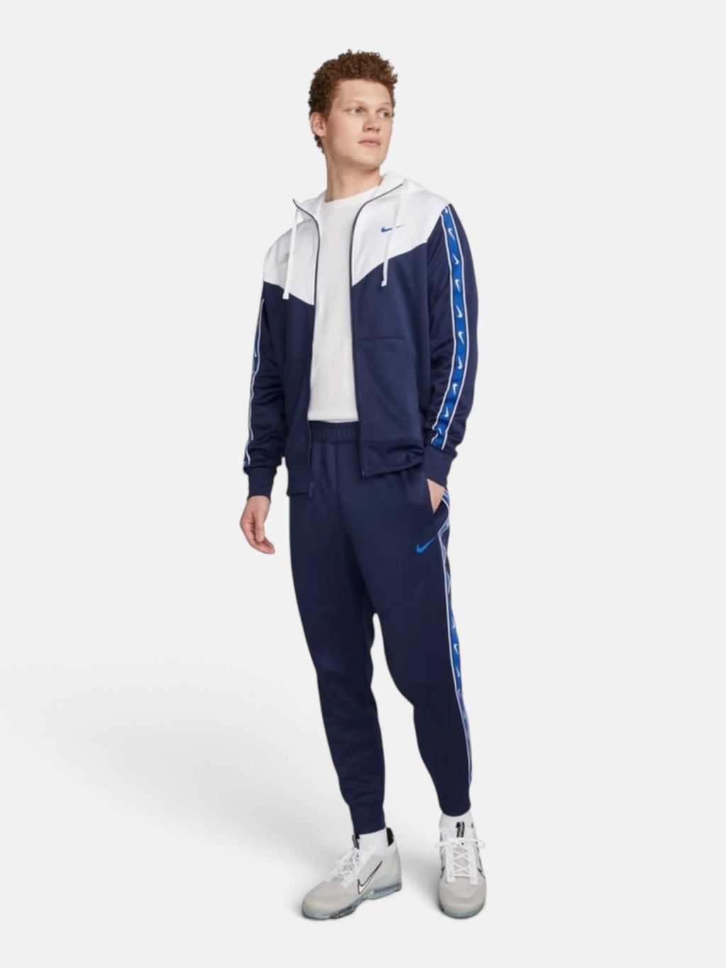 Чоловіча кофта Nike Sportswear Repeat Full-Zip Hoodie Blue/White DX2025-411