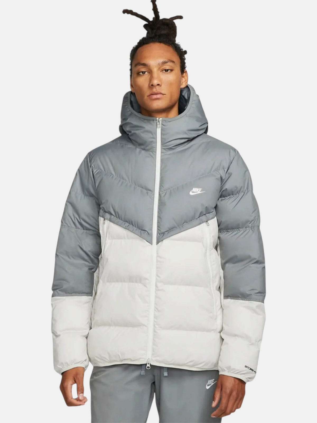 Чоловічий пуховик Nike Sportswear Windrunner Grey/White DR9605-084