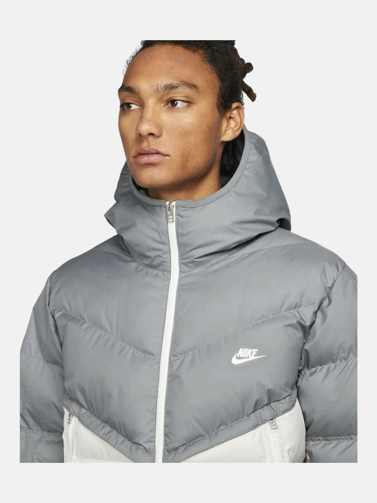 Чоловічий пуховик Nike Sportswear Windrunner Grey/White DR9605-084