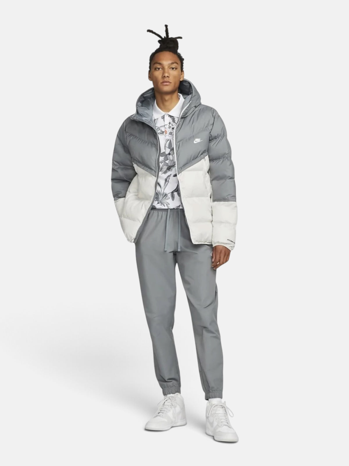 Чоловічий пуховик Nike Sportswear Windrunner Grey/White DR9605-084