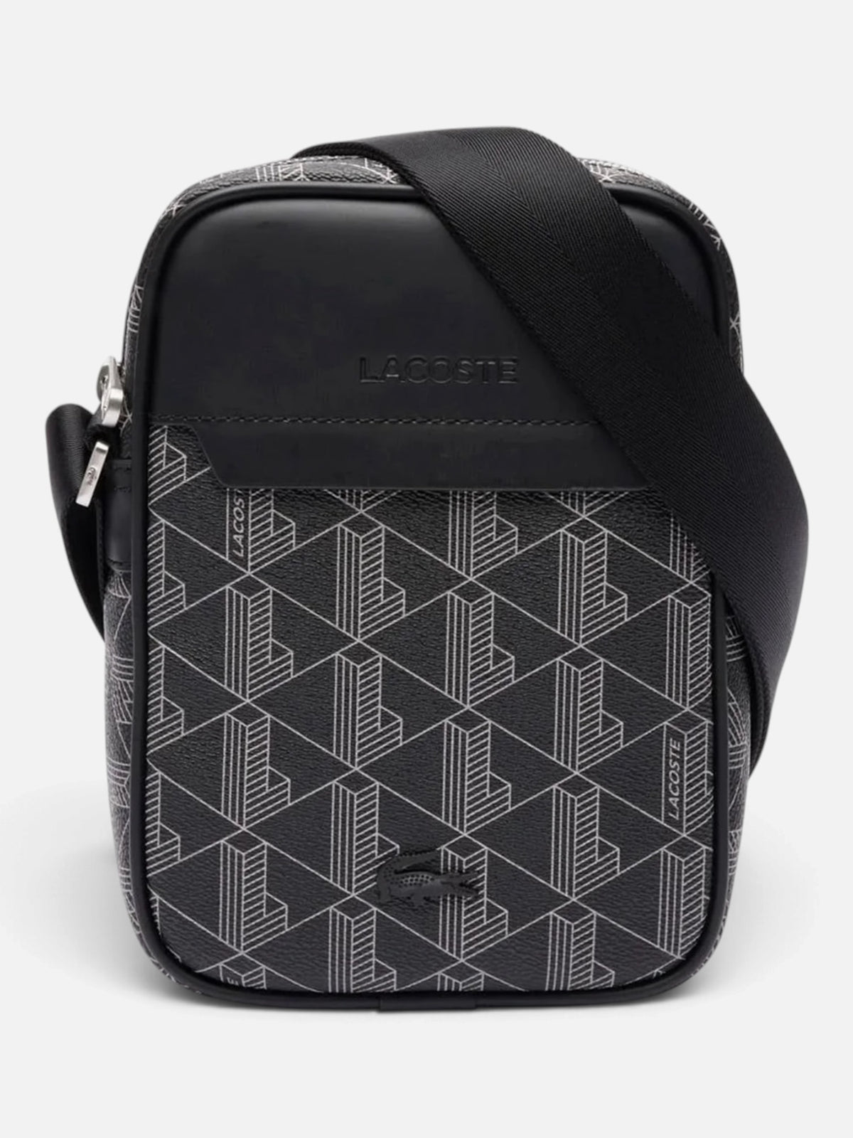 Унісекс сумка-месенджер Lacoste Monogram Grey/Black NH4410LX-H45