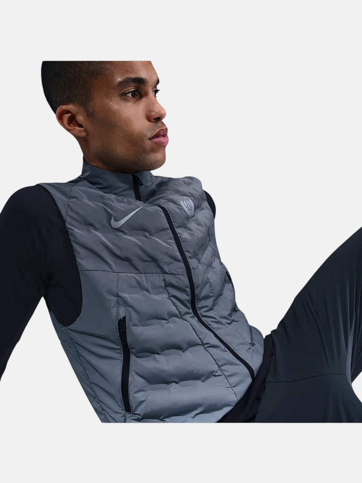 Чоловіча жилетка Nike PSG Running Division Grey HM4241-027