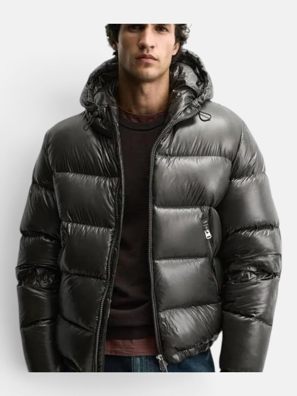 Чоловічий пуховик Zara Puffer Jacket Olive 3411-510-507