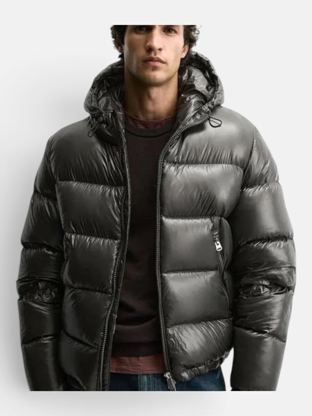 Чоловічий пуховик Zara Puffer Jacket Olive 3411-510-507