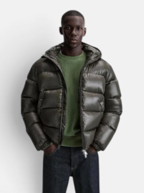 Чоловічий пуховик Zara Puffer Jacket Olive 3411-510-507