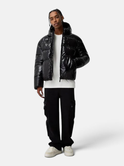 Чоловічий пуховик Bershka Puffer Jacket Black 6783/551/800